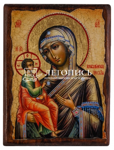 Икона Божией Матери "Иерусалимская" на состаренном дереве и холсте (арт. 12792)