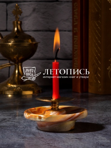 Подсвечник декоративный из оникса 6х4 см с иглой для свечей фото 8