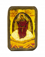 Икона Божией Матери "Спорительница Хлебов" на состаренном дереве 100х70 мм 
