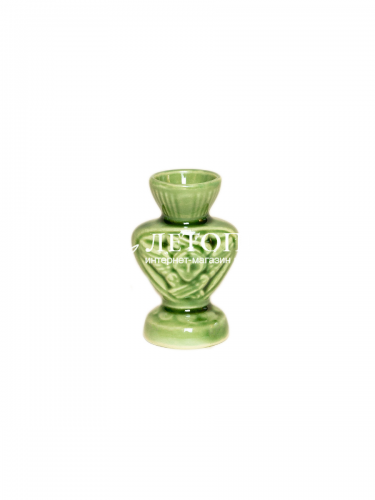 Подсвечник церковный керамический Серафим зеленый, подсвечник для свечи религиозный, d - 10 мм под свечу