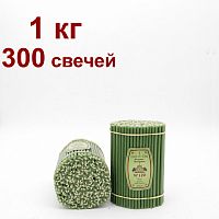 Свечи восковые Медово - янтарные зеленые №120, 1 кг (церковные, содержание пчелиного воска не менее 50%)