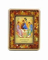 Икона из янтаря, магнит "Пресвятая Троица" (арт. 14213)