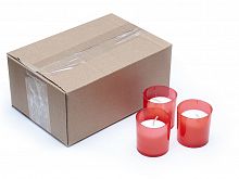 Свеча для неугасимой лампады. Коробка 10 шт. Парафиновый вкладыш (сменный блок в лампаду в пластиковой тубе) размер 3,5 см х 4,3 см (арт. 14087)
