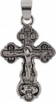 Крест нательный металлический, средний (цвет «черненое серебро»), 50 штук (арт. 09018)