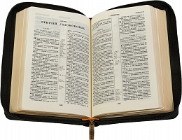 Библия в кожаном переплете на молнии, золотой обрез (арт.14108)