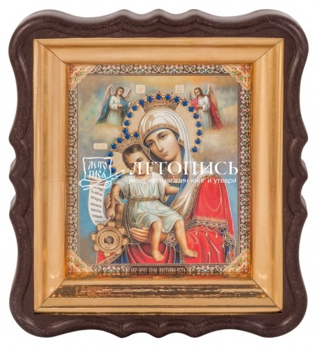 Икона  Божией Матери "Достойно Есть" с мощевиком, в фигурной рамке  фото 2
