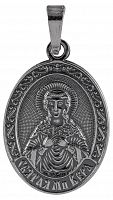 Икона нательная с гайтаном: мельхиор, серебро "Святая Мученица Вера Римская"