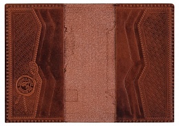 Обложка для гражданского паспорта из натуральной кожи (Севастополь) (цвет: коричневый)