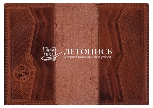 Обложка для гражданского паспорта из натуральной кожи (Севастополь) (цвет: коричневый) фото 2