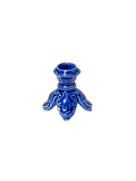Подсвечник церковный керамический Тюльпан малый синий, подсвечник для свечи религиозный, d - 7 мм под свечу