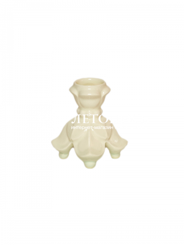 Подсвечник церковный керамический Тюльпан большой белый, подсвечник для свечи религиозный, d - 20 мм под свечу