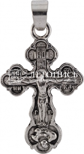 Нательный крест, металлический, малый (цвет «черненое серебро»), 50 штук (арт. 09013)