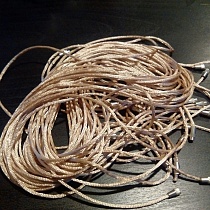 Гайтан шелковый на закрутке (цвет бежевый, 1,5 мм., 60 см., 20 шт)