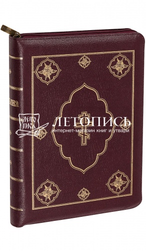 Библия в кожаном переплете на молнии, золотой обрез (арт.07390)