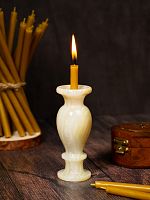 Подсвечник декоративный из оникса 37 х 97 см для одной свечи (Арт 20615)