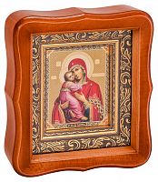Икона Божией Матери "Владимирская" в фигурной деревянной рамке