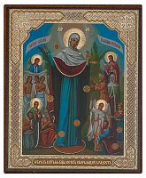 Икона Божией Матери "Всех Скорбящих Радость" (оргалит, 120х100 мм)