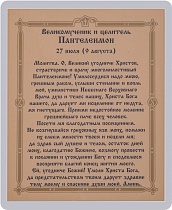 Икона "Святой великомученик и целитель Пантелеимон" (ламинированная с золотым тиснением, 80х60 мм)