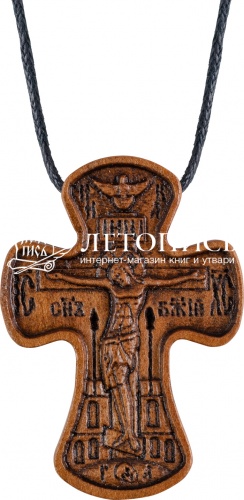 Крест нательный деревянный из груши с гайтаном (арт. 13538)
