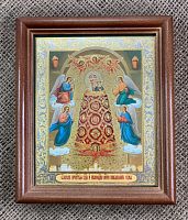 Икона Пресвятая Богородица "Прибавление Ума" (двойное тиснение, 155х130 мм, арт. 17168)