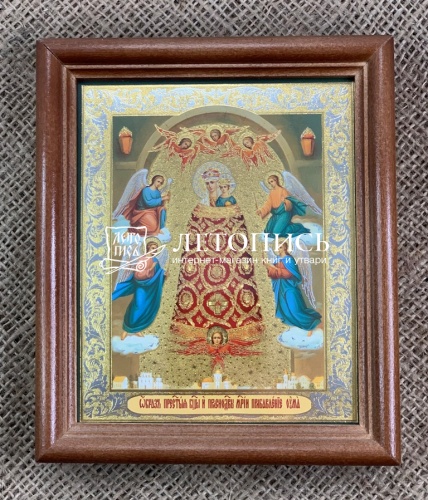 Икона Пресвятая Богородица "Прибавление Ума" (двойное тиснение, 155х130 мм, арт. 17168)
