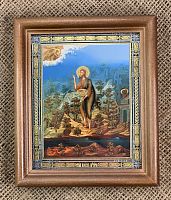 Икона святой Иоанн Предтеча (двойное тиснение, 155х130 мм, арт. 17176)