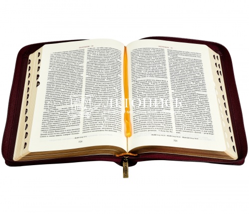 Библия в кожаном переплете на молнии, золотой обрез (арт.07390) фото 2