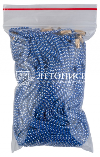 Гайтан люрекс на закрутке (цвет серебро-синий, 1,5 мм., 45 см., 50 шт)