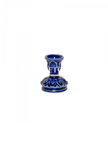 Подсвечник церковный керамический Ландыш синий, подсвечник для свечи религиозный, d - 10 мм под свечу¶