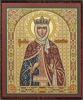 Икона "Святая великомученица Екатерина" (на дереве с золотым тиснением, 80х60 мм)