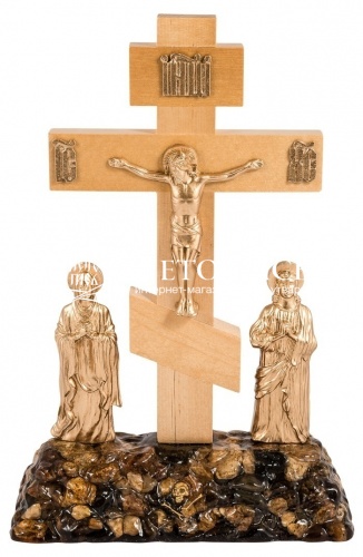 Крест-распятие "Голгофа с предстоящими" на подставке (арт. 10052) фото 3