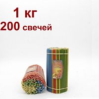 Свечи восковые Медово - янтарные разноцветные № 80, 1 кг (церковные, содержание пчелиного воска не менее 50%)