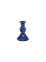 Подсвечник церковный керамический Рождественский синий, подсвечник для свечи религиозный, d - 5 мм под свечу