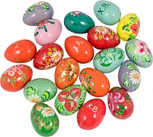 Яйцо деревянное, украшенное ручной росписью, цвет в ассортименте