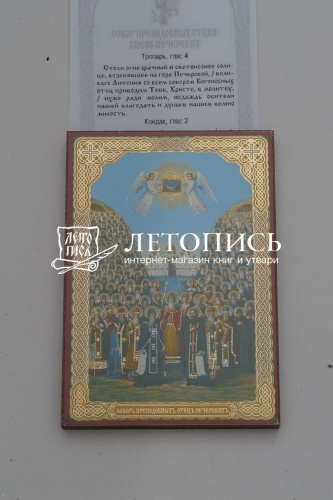 Икона "Собор старцев Киево-Печерских" (оргалит, 90х60 мм) фото 3
