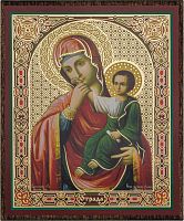Икона Божией Матери "Отрада и Утешение" (на дереве с золотым тиснением, 80х60 мм)