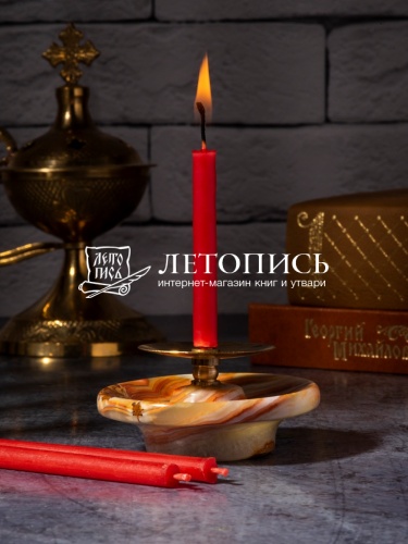 Подсвечник декоративный из оникса 6х4 см с иглой для свечей фото 10