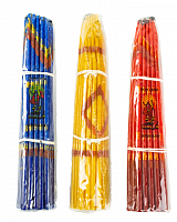 Свечи Иерусалимские, набор из 3 цветов. Опаленные / Свечи церковные восковые православные, d - 6 мм