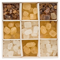 Сахар леденцовый кристаллический "Прозрачный, янтарный, коричневый, коричневый колотый" 220 г