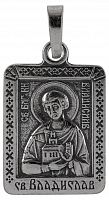 Икона нательная с гайтаном: мельхиор, серебро "Святой Благоверный князь Владислав Сербский" 