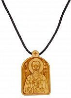 Образ нательный деревянный с гайтаном "Святитель Николай Чудотворец"