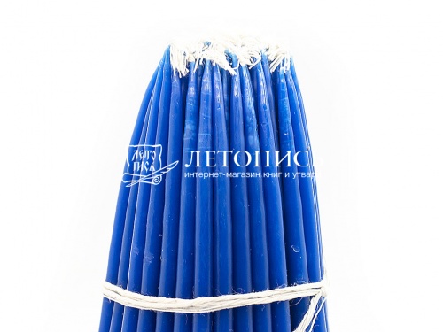 Свечи восковые конусные, маканые, синие № 20, 100 шт, 17 см, диаметр 8 мм, с медовым ароматом фото 3