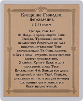 Икона Крещения Господня, Богоявления (ламинированная с золотым тиснением, 80х60 мм)