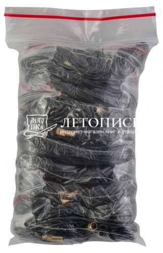 Гайтан хлопчатобумажный на закрутке вощеный (цвет черный, 1 мм., 60 см., 10 шт)