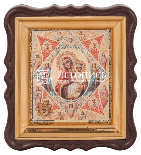 Икона  Божией Матери "Неопалимая Купина" с мощевиком, в фигурной рамке  фото 2