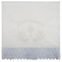 Венчальный набор, салфетки и полотенце с белой вышивкой и кружевом (арт. 15664)