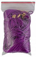 Гайтан хлопчатобумажный на закрутке (цвет фиолетовый, 1 мм., 45 см., 50 шт)