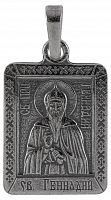 Икона нательная с гайтаном: мельхиор, серебро "Святой Преподобный Геннадий Костромской и Любимоградский" 