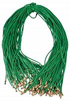 Гайтан шелковый на закрутке витой (цвет зеленый, 2 мм., 60 см., 50 шт)