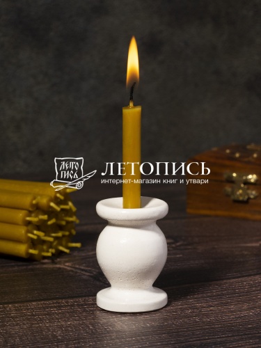 Подсвечник гипсовый, белый. Диаметр 7 мм (Арт. 20559) фото 2